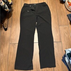 Roz & Ali Black and Brown Plaid Pants